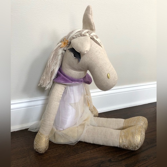 Pottery Barn Kids Designer Doll Everly Horse Linen Plush - 28" Length - EUC! - Picture 2 of 15
